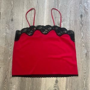Vintage red  satin sleep top
